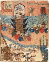 Conquest of Baghdad by the Mongols on 1258. From Jami' al-tawarikh , First third of the 14th cen.. Creator: Anonymous ().