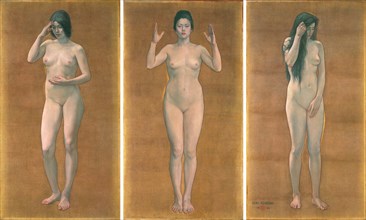 Wisdom, Impression, Sentiment (Triptych), 1899. Creator: Seiki; Kuroda (1866-1924).