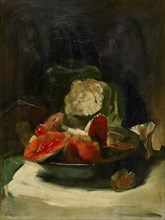 Still life with mushrooms and cauliflower, . Creator: Meegeren; Han van (1889-1947).