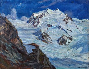 Moonlit night at Monte Rosa, 1927. Creator: Wieland; Hans Beat (1867-1945).