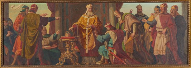 Margrave Leopold III the Saint refuses an offer of the imperial crown, 1937. Creator: Pögl; Josef (1867-1945).