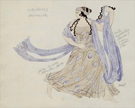 Bacchante. Costume design for the ballet Cleopatra by A. Arensky, 1910. Creator: Bakst; Léon (1866-1924).