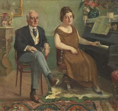 Portrait of Edoardo Scarfaglio (1860–1917) and Matilde Serao (1856-1927), 1925. Creator: Villani; Gennaro (1885-1948).