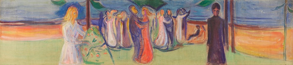 Dans på stranden (Reinhardt-frisen) (Dance on the Beach (The Reinhardt Frieze)), 1906-1907. Creator: Munch; Edvard (1863-1944).