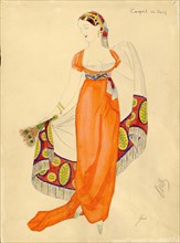 Costume design for the comedy Woe from Wit by A. Griboyedov (Meyerhold's theatre), 1928. Creator: Ulyanov; Nikolai Pavlovich (1875-1949).