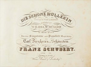 First edition of the complete song cycle "The Beautiful Müllerin" by Franz Schubert, 1824. Creator: Historic Object ().