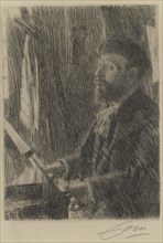 Portrait of the composer Gabriel Fauré (1845-1924), 1891. Creator: Zorn; Anders Leonard (1860-1920).