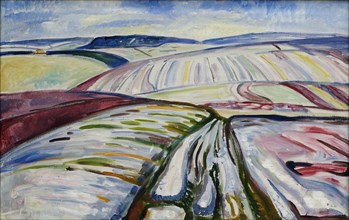 Field in Snow, 1907. Creator: Munch; Edvard (1863-1944).