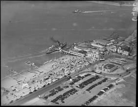 The 'Solent Queen' and 'Gracie Fields', Southsea, 1939.  Creator: Cyril Murrell.