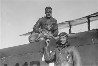 William E. Kline,Trixie the dog, Lieutenant Belvin W. Maynard, 1919. Creator: Bain News Service.