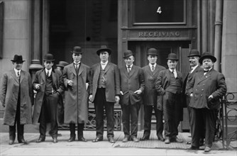 K.J. Ferry, T. Kennedy, Frank Hayes, T. Haggerty, M. Dougherty, F. Farrington, John Mack..., 1912. Creator: Bain News Service.