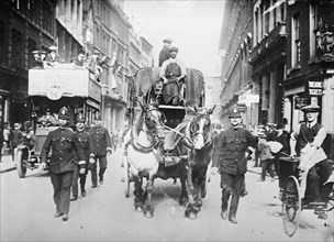 London strike - truck under police protection, between c1910 and c1915. Creator: Bain News Service.