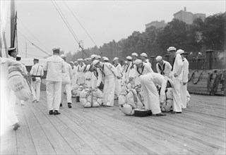 Naval Militia ready to embark, between c1910 and c1915. Creator: Bain News Service.