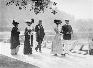 Miss Haldane, Judge Dickinson, J.P. Morgan, 1913. Creator: Bain News Service.