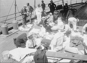 Getting outfits ready, MAINE, between c1915 and c1920. Creator: Bain News Service.