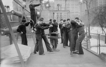 On U.S.S. Recruit, 1917. Creator: Bain News Service.