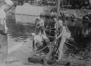 U.S. sailors build targets, between c1915 and c1920. Creator: Bain News Service.