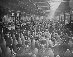 Women in shell factory, Eng. [i.e. England], between c1915 and c1920. Creator: Bain News Service.