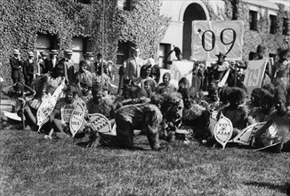 Columbia '09 students as Zulu savavages [i.e. savages], between c1910 and c1915. Creator: Bain News Service.