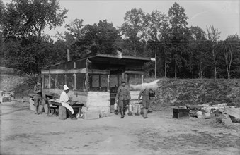 Cooking post on aqueduct, between c1915 and c1920. Creator: Bain News Service.