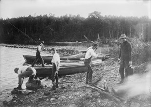 Fishing in New Brunswick -- the Bean Bake, between c1910 and c1915. Creator: Bain News Service.