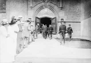 Haldane leaving gymnasium, West Point, 1913. Creator: Bain News Service.