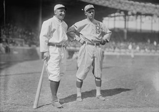 Hans Lobert, New York NL & Joe Schultz, Brooklyn NL (baseball), 1915. Creator: Bain News Service.