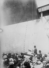 Launching of TEXAS - Secy Meyer [and] Claudia Lyon, 1912. Creator: Bain News Service.