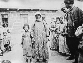 Refugees leaving hospital, between c1915 and c1920. Creator: Bain News Service.