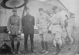 Elliott Cowdin, Lt. Delage, Capt. Thenault, Wm. Thaw, between c1915 and c1920. Creator: Bain News Service.