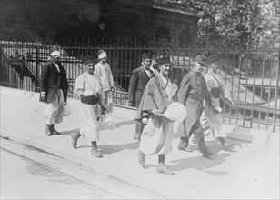 Turcos, wounded at Charleroi, in Paris, 1914. Creator: Bain News Service.