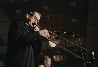 Jimmy Knepper, Jazz Inn Party, Nordwijk, Netherlands, 1989. Creator: Brian Foskett.