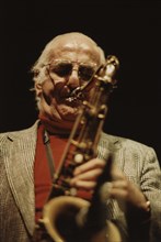 Ronnie Scott playing with his Quintet, Norwich Jazz Festival, England, 1991. Creator: Brian Foskett.