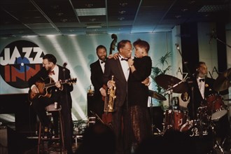 Dee Dee Bridgewater and Clark Terry, Jazz Inn Party, Nordwijk, Netherlands, 1989. Creator: Brian Foskett.