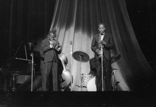 Miles Davis and Sonny Stitt (unknown gig), c1960's. Creator: Brian Foskett.