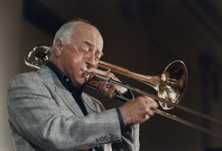 George Chisholm, Edinburgh Jazz Festival, 1986. Creator: Brian Foskett.