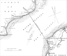 Route of the proposed Channel Railway Ferry, 1870. Creator: Unknown.