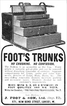 Foot's trunks: no crushing, no confusion, 1909. Creator: Unknown.