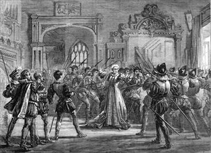 Scene from "'Twixt Axe and Crown," at the Queen's Theatre, 1870. Creator: Unknown.