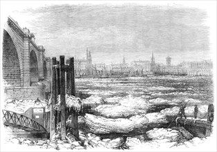 Ice in the Thames at London Bridge, 1870. Creator: Unknown.