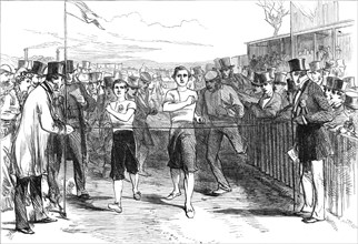 King's College School Athletic Sports: finish of the two-mile walking-match, 1870. Creator: Unknown.