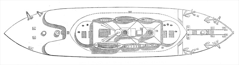 Deck plan of H.M. Ship Devastation, 1871. Creator: Unknown.