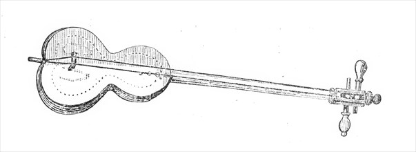 Musical Instruments in the South Kensington Museum: Gunibry, or Moorish Guitar, 1870. Creator: Unknown.