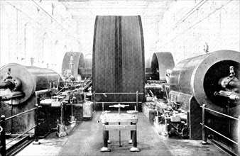 That which "makes the wheels go round": a large engine in an Indian jute-factory, 1909. Creator: Unknown.