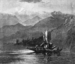 Summer Moonlight on the Lake of Orta, by Harry Johnson, 1870. Creator: William James Palmer.