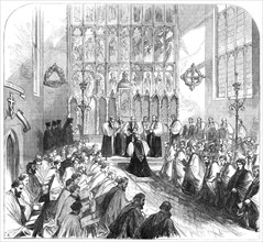 Consecration of the Suffragan Bishop of Nottingham, 1870. Creator: C. R..