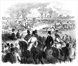 The Prince and Princess of Wales at the National Hunt Steeplechase, 1870. Creator: Unknown.