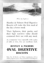 Huntley & Palmers Oval Digestive Biscuits, 1909. Creator: Unknown.