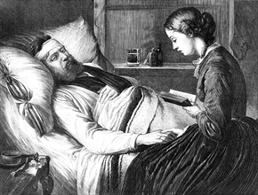 A Wounded Danish Soldier and his Betrothed, by Madame Jerichau, 1870. Creator: Unknown.