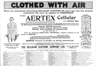 Clothed with air - Aertex Cellular, 1909. Creator: Unknown.